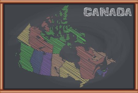 Blackboard with the Map of Canadaのイラスト素材