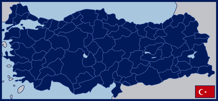 Blank Map of Turkey with Flagのイラスト素材