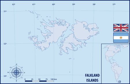 Map of Falkland Islandsのイラスト素材