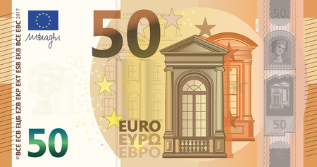 New 50 Euros Billのイラスト素材