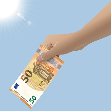 Hand Paying with a Banknoteのイラスト素材