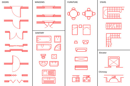 Set of Architectural Symbolsのイラスト素材