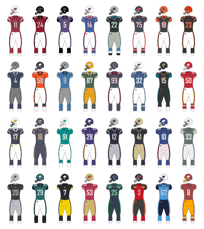 American Football Generic Color Jerseysのイラスト素材