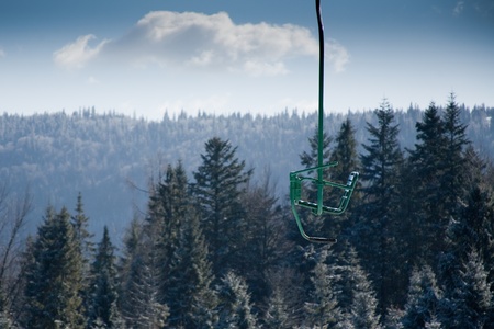 empty chair ski liftの写真素材