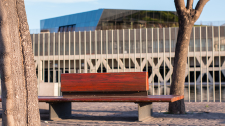 bench on sunsetの写真素材