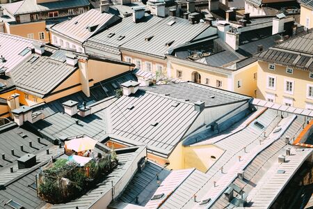 View of the city of Salzburg in Austria in summerの写真素材