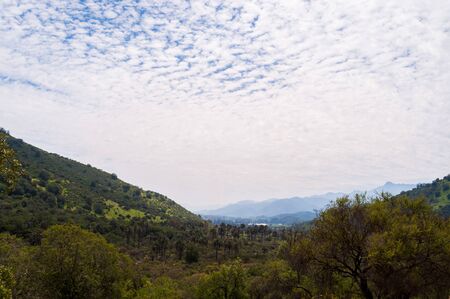 Green meadows in a mountainous hiking area