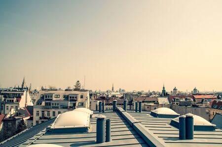 Above the roofs of Vienna before sunsetの写真素材