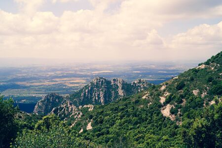 Hiking in the sandstone mountains of Montserrat near Barcelona