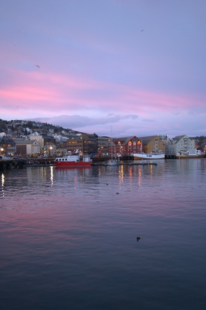 Pink harbor, Norwayの素材