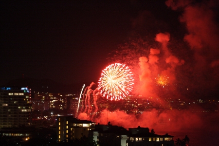 New year fireworks の素材