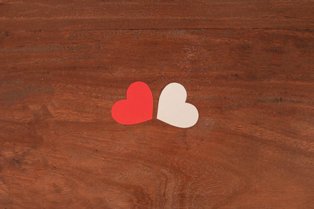 Two hearts isolated for pandemic valentines dayの写真素材