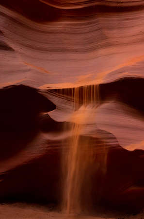 Sand fall in Antelope canyon in Pageの写真素材