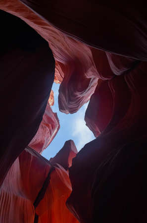 Top view of Canyon X in Glen Canyon, Arizona, USAの写真素材