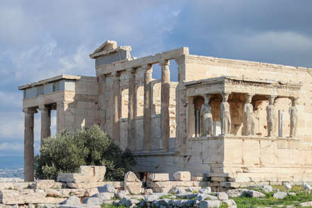 Caryatids at Porch of the Erechtheion, Acropolis,の写真素材