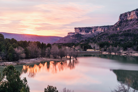 La Toba reservoir in Cuenca Castilla La Mancha Spain at sunset water