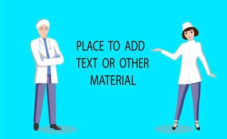 Vector illustration of medical professionals with space to add text or other materialsのイラスト素材