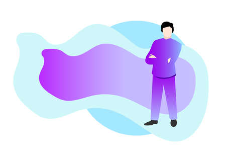 Vector illustration of a businessman on a blue background