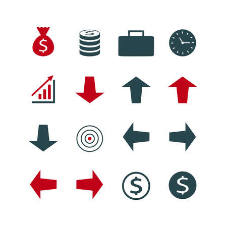 Vector illustration of a set of icons for businessのイラスト素材