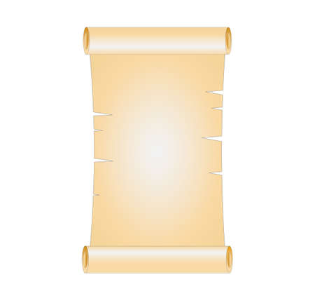 Vector illustration of an old scroll of paper in retro vintage styleのイラスト素材
