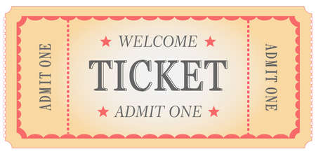 Vector illustration of a universal ticket in retro vintage styleのイラスト素材
