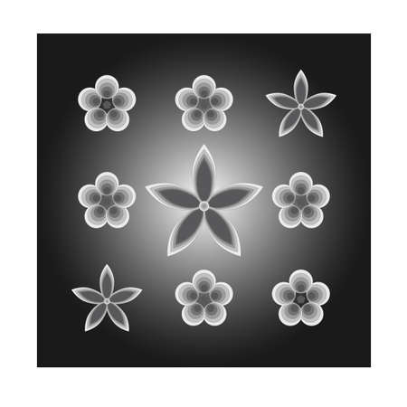 Vector illustration of a black and white background of flowers.のイラスト素材