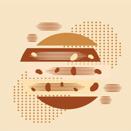 Vector illustration of an abstract geometric background. With circles and an element.のイラスト素材