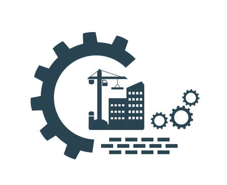 Vector illustration of a logo, icon, lifting device, hook for construction work.のイラスト素材