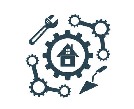 A vector illustration icon for repair, installation, maintenance and construction work.のイラスト素材