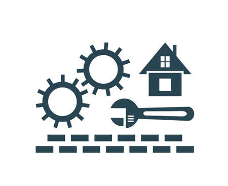 Vector illustration icon for repair, installation and maintenance and construction work.のイラスト素材