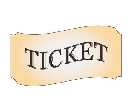 Vector illustration of a universal ticket in retro vintage style
