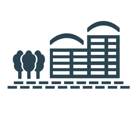 Vector illustration,   icon of real estate, houses and buildings. industry and architecture. editable. isolated on a white background.のイラスト素材