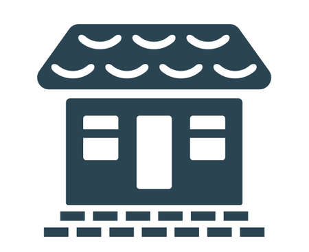 Vector illustration,  icon of real estate, houses and buildings. industry and architecture. editable. isolated on a white background.のイラスト素材