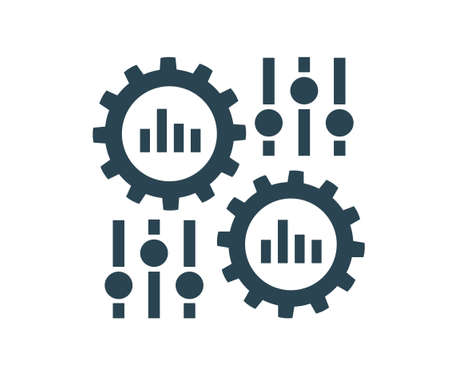 Vector illustration, logo, icon. Settings and maintenance. isolated on a white background.のイラスト素材