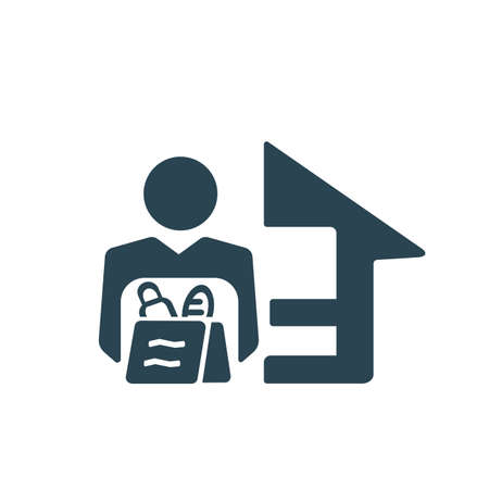 Vector web icon for online ordering and delivery of food and goods.のイラスト素材