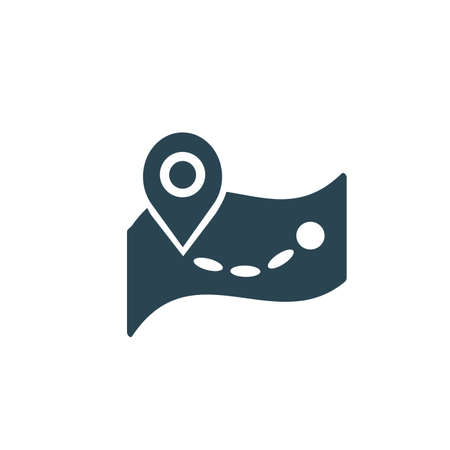 Vector illustration, compass icon location, route, travel and camping. flat design.のイラスト素材
