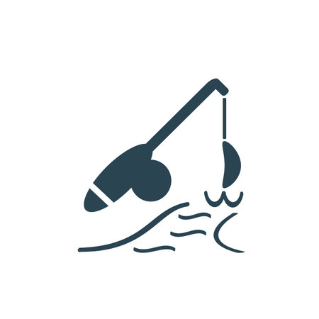 Vector illustration, fishing, tourism, travel and camping icon. flat design.のイラスト素材