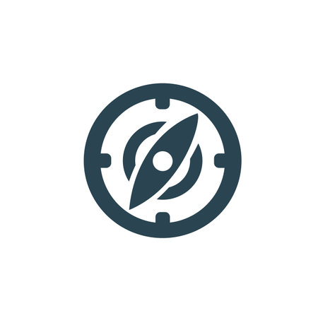 Vector illustration, compass icon location, route, travel and camping. flat design.のイラスト素材