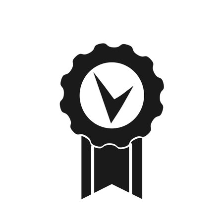 Vector illustration, certificate icon, warranty. flat design. isolated on a white background.のイラスト素材