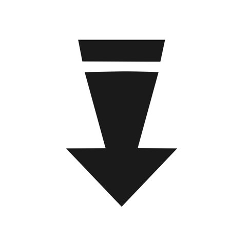 Vector illustration, down arrow icon, pointer. flat design. isolated on a white background.のイラスト素材