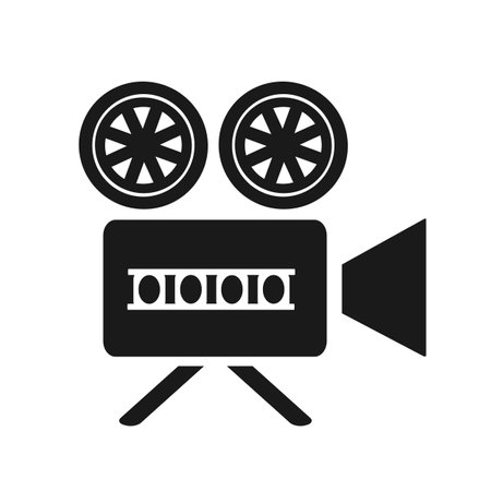 Vector illustration, icon movie, cinematography. flat design. isolated on a white background.のイラスト素材