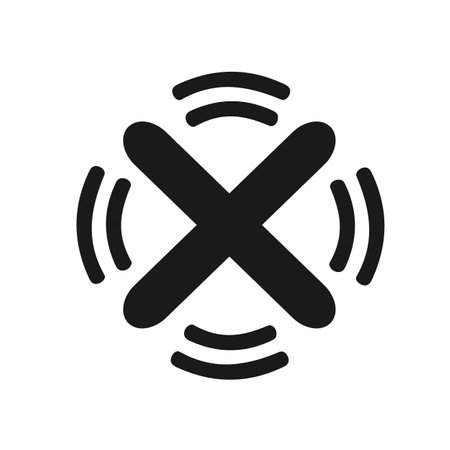 Vector illustration, vibrating cross icon and wave.のイラスト素材