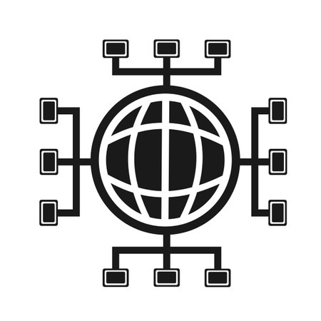 Vector illustration, globe icon and web data transfer technology.のイラスト素材