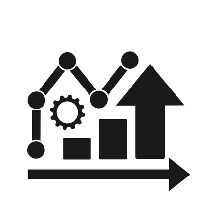 Vector illustration of the web icon of the growth chart. development schedule. flat design.のイラスト素材