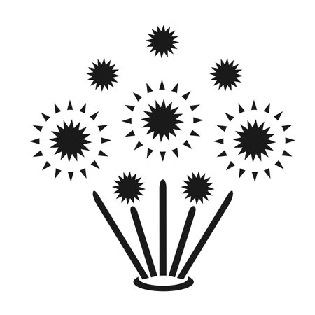 Vector illustration, a web icon of a festive fireworks display.のイラスト素材