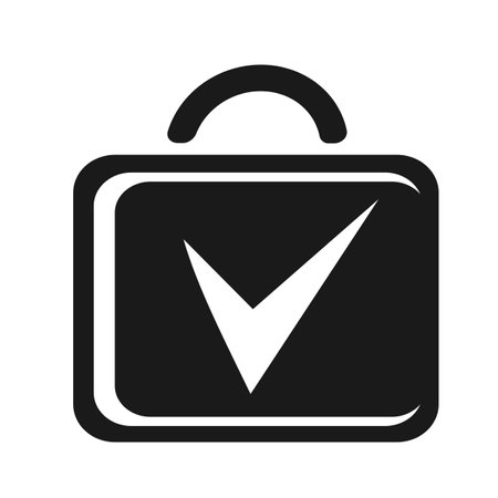 Vector illustration, logo, web icon of a briefcase, bag. isolated on a white background.のイラスト素材