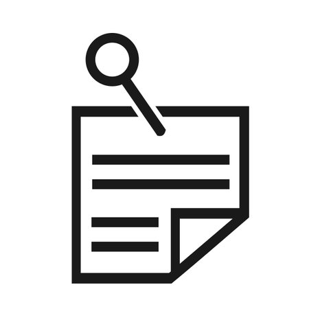 Vector illustration, web icon attached leaflet. isolated on a white background.のイラスト素材