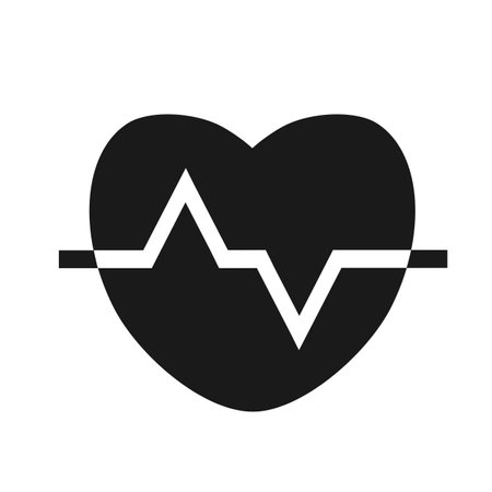 Vector illustration, web icon, hearts and heartbeat graph. cardio medicine. isolated on a white background.のイラスト素材