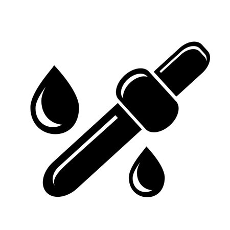 Vector illustration, web icon. Pipettes and droplets. isolated on a white background.のイラスト素材