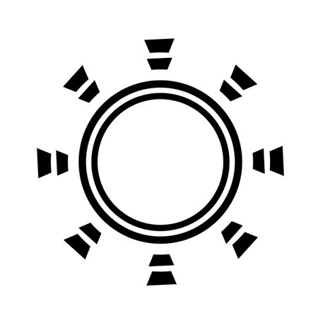 Vector illustration, icon depicting an empty circle with rays Flat design. isolated on a white background.のイラスト素材